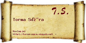 Torma Sára névjegykártya