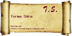 Torma Sára névjegykártya
